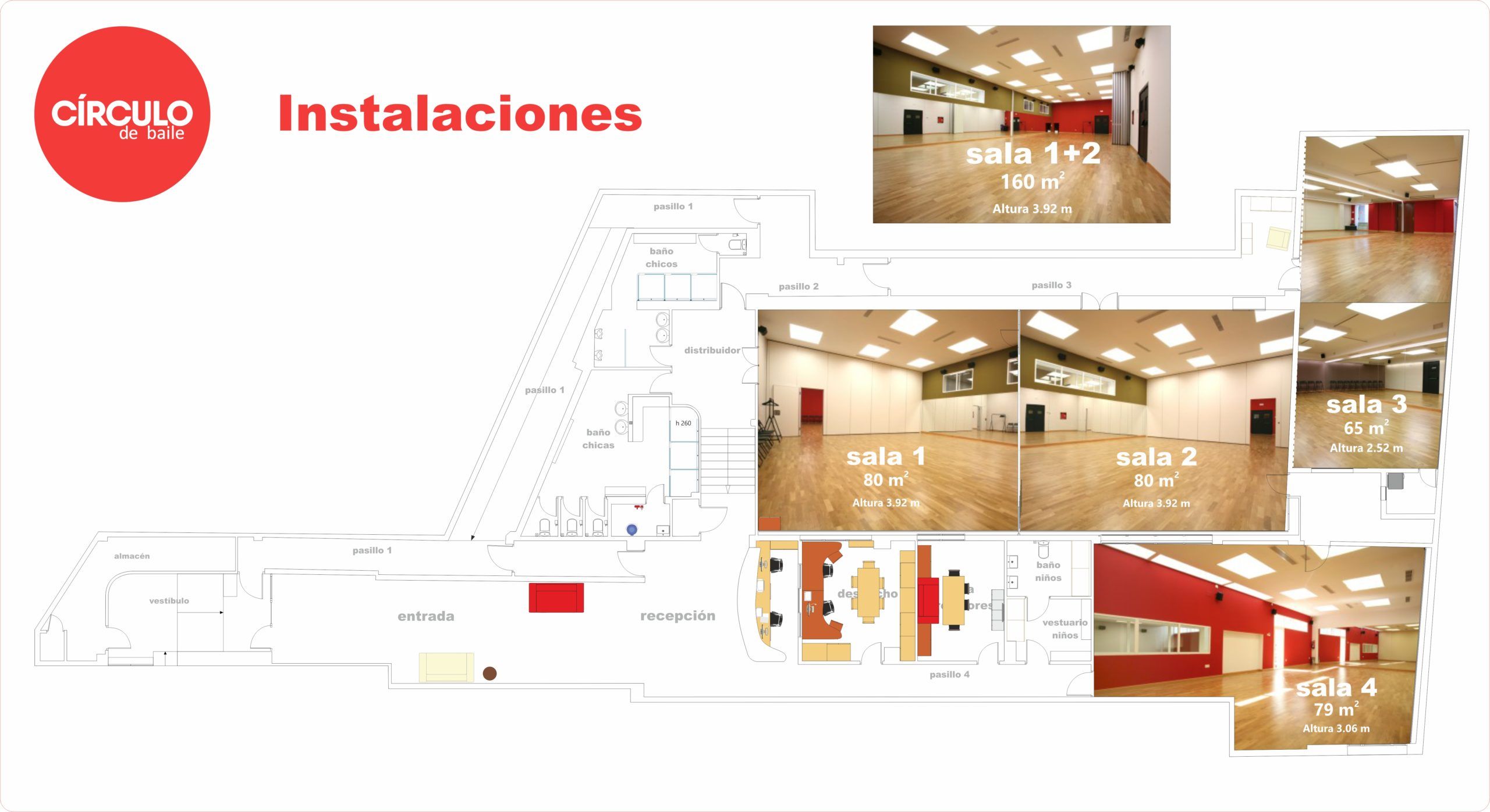 Plano de las instalaciones de Círculo de Baile