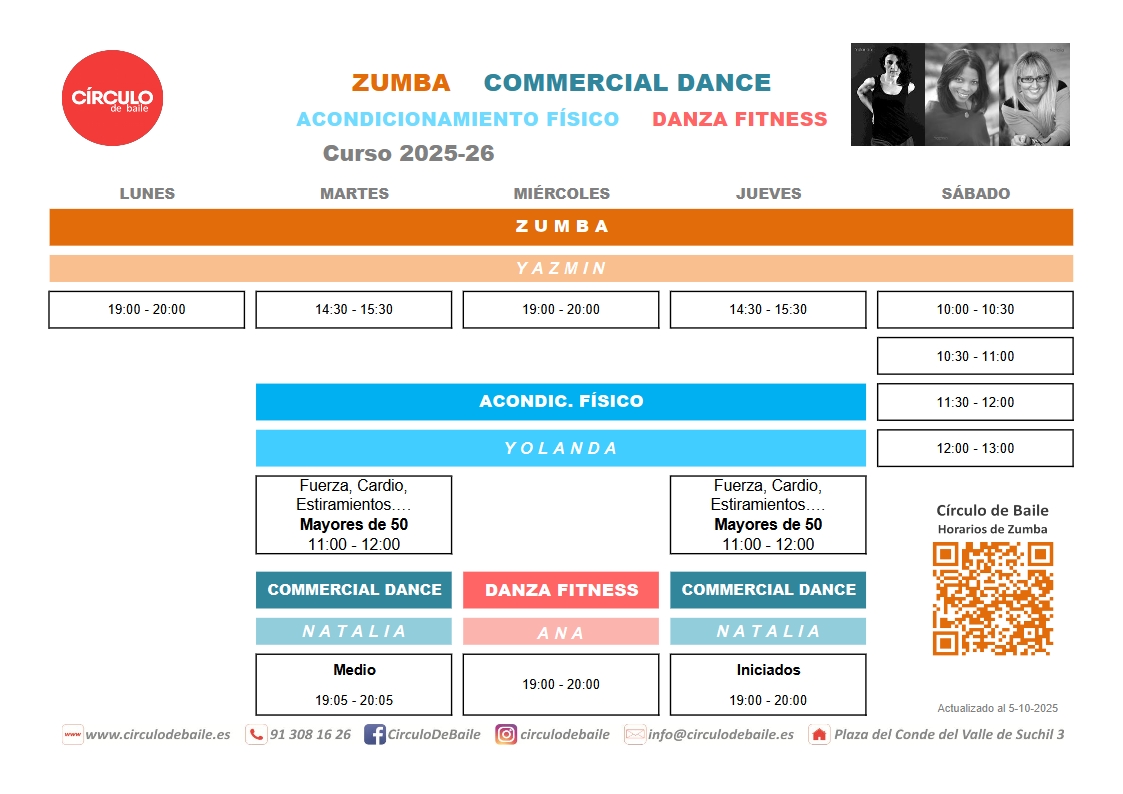 Horarios de otros bailes en Circulo de Baile