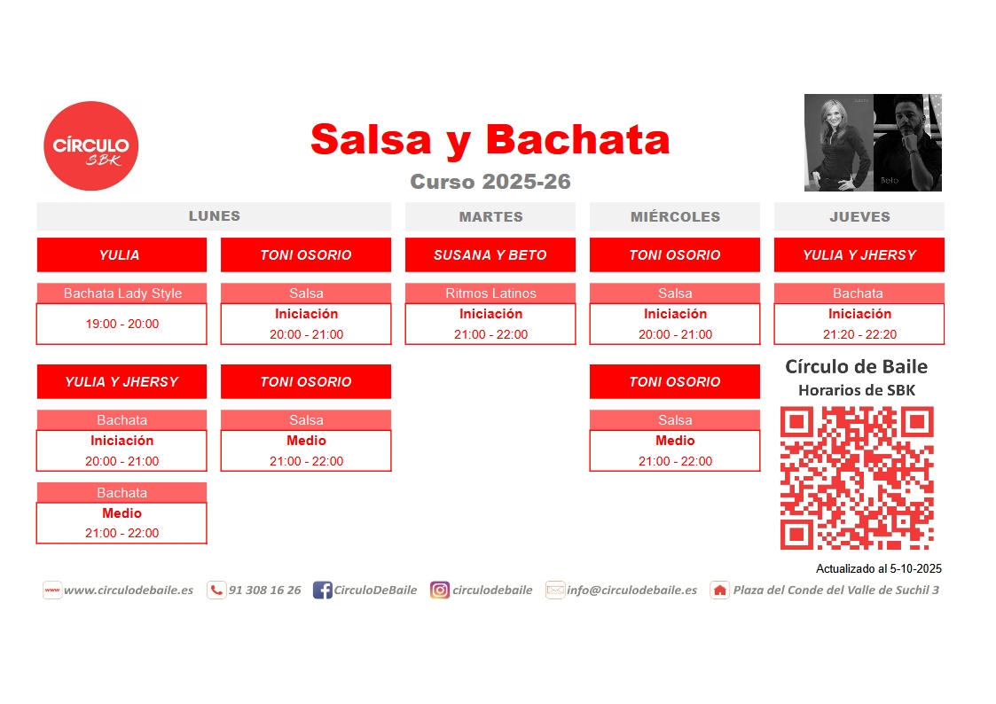 Horarios de SBK en Circulo de Baile